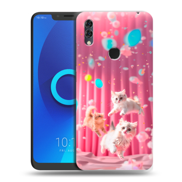 Силиконовый чехол на Alcatel 5V с принтом милые котики Силиконовый чехол на Alcatel 5V с принтом милые котики