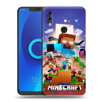 Силиконовый чехол на Alcatel 5V с принтом Майнкрафт Minecraft