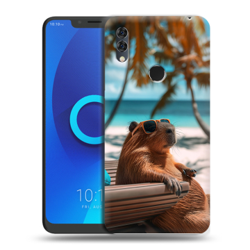 Силиконовый чехол на Alcatel 5V с принтом Капибара