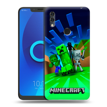 Силиконовый чехол на Alcatel 5V с принтом Майнкрафт