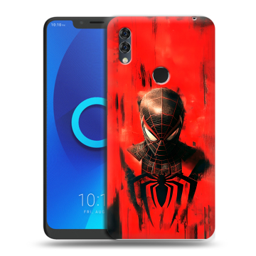 Силиконовый чехол на Alcatel 5V с принтом человек паук spiderman