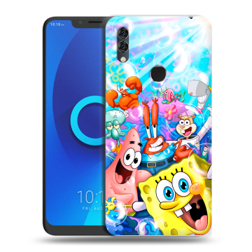 Силиконовый чехол на Alcatel 5V с принтом спанчбоб спанч боб