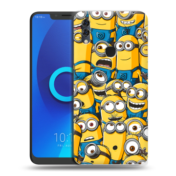 Силиконовый чехол на Alcatel 5V с принтом Миньоны