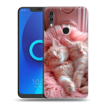 Силиконовый чехол на Alcatel 5V с принтом котята котики