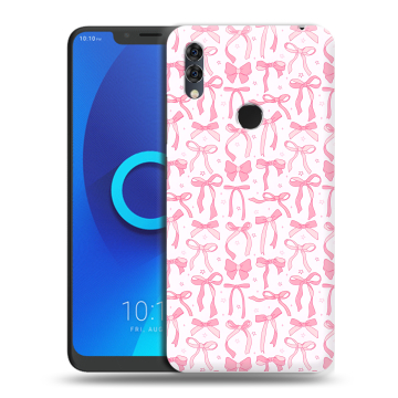 Силиконовый чехол на Alcatel 5V с принтом Розовые бантики Силиконовый чехол на Alcatel 5V с принтом Розовые бантики