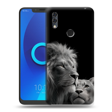 Силиконовый чехол на Alcatel 5V с принтом Лев кошки Силиконовый чехол на Alcatel 5V с принтом Лев кошки