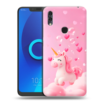 Силиконовый чехол на Alcatel 5V с принтом Единорог