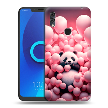 Силиконовый чехол на Alcatel 5V с принтом Панда Силиконовый чехол на Alcatel 5V с принтом Панда