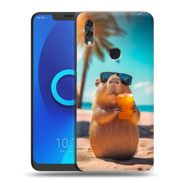 Силиконовый чехол на Alcatel 5V с принтом Капибара