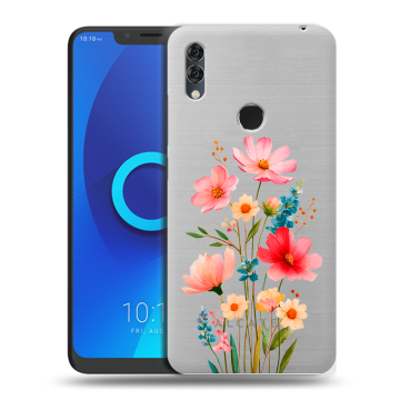 Силиконовый чехол на Alcatel 5V с принтом Цветы Силиконовый чехол на Alcatel 5V с принтом Цветы