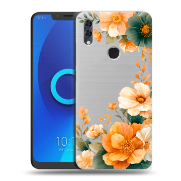 Силиконовый чехол на Alcatel 5V с принтом Цветы принт Силиконовый чехол на Alcatel 5V с принтом Цветы принт