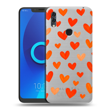 Силиконовый чехол на Alcatel 5V с принтом Сердечки Силиконовый чехол на Alcatel 5V с принтом Сердечки