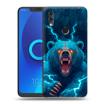 Силиконовый чехол на Alcatel 5V с принтом Медведь Силиконовый чехол на Alcatel 5V с принтом Медведь