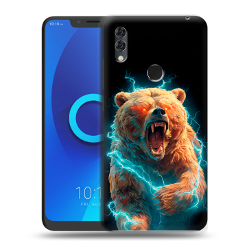Силиконовый чехол на Alcatel 5V с принтом Медведь Силиконовый чехол на Alcatel 5V с принтом Медведь