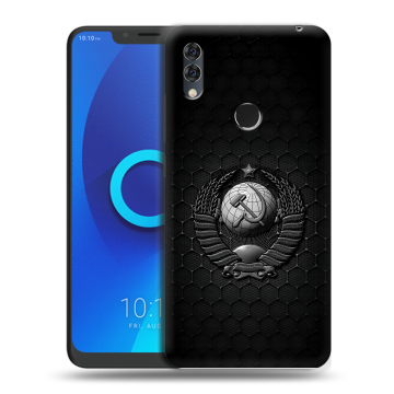 Силиконовый чехол на Alcatel 5V с принтом Герб Флаг СССР