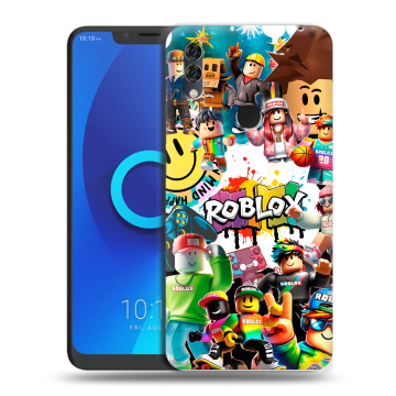 Силиконовый чехол на Alcatel 5V с принтом Roblox Роблокс