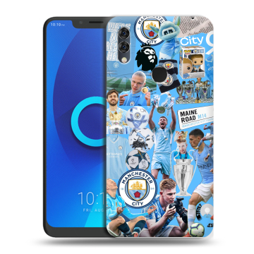 Силиконовый чехол на Alcatel 5V с принтом Man City Манчестер Сити
