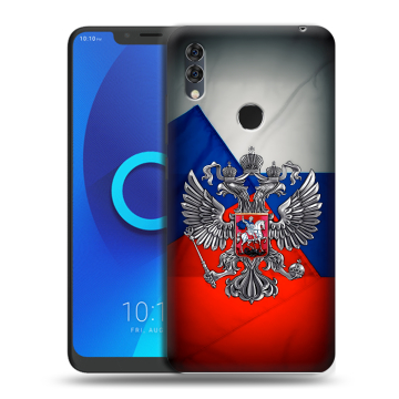 Силиконовый чехол на Alcatel 5V с принтом Флаг России
