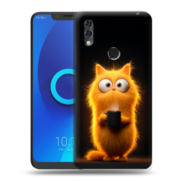 Силиконовый чехол на Alcatel 5V с принтом Смешной кот Силиконовый чехол на Alcatel 5V с принтом Смешной кот