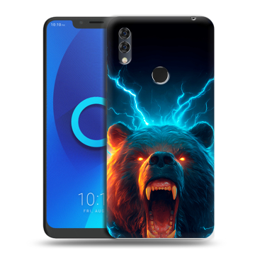 Силиконовый чехол на Alcatel 5V с принтом Медведь