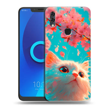 Силиконовый чехол на Alcatel 5V с принтом Красивый кот