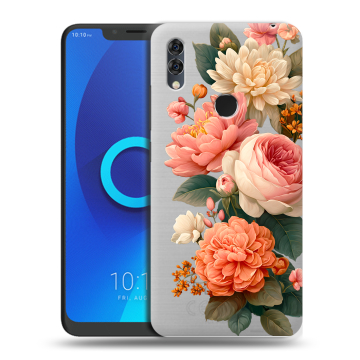 Силиконовый чехол на Alcatel 5V с принтом цветы