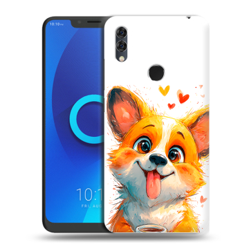 Силиконовый чехол на Alcatel 5V с принтом корги Силиконовый чехол на Alcatel 5V с принтом корги