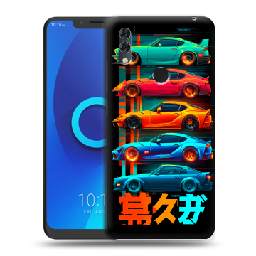 Силиконовый чехол на Alcatel 5V с принтом машины тачки