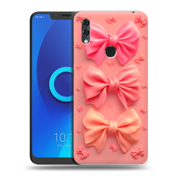 Силиконовый чехол на Alcatel 5V с принтом Розовые бантики Силиконовый чехол на Alcatel 5V с принтом Розовые бантики