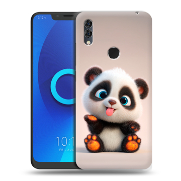 Силиконовый чехол на Alcatel 5V с принтом милая панда Силиконовый чехол на Alcatel 5V с принтом милая панда
