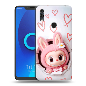 Силиконовый чехол на Alcatel 5V с принтом Labubu Лабубу