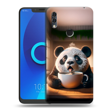 Силиконовый чехол на Alcatel 5V с принтом смешная панда Силиконовый чехол на Alcatel 5V с принтом смешная панда