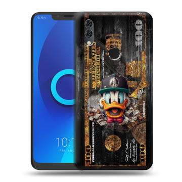 Силиконовый чехол на Alcatel 5V с принтом Дональд Дак Доллар
