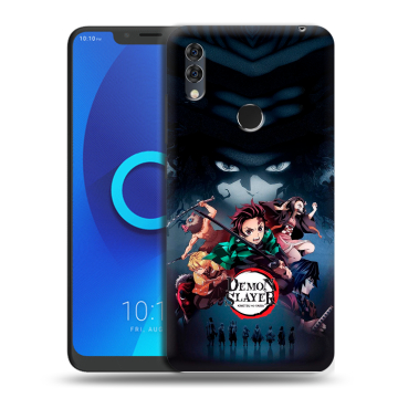 Силиконовый чехол на Alcatel 5V с принтом Demon Slayer Клинок рассекающий демонов Силиконовый чехол на Alcatel 5V с принтом Demon Slayer Клинок рассекающий демонов