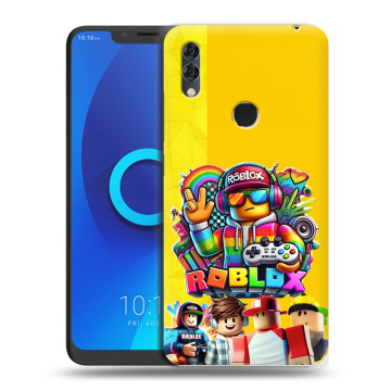Силиконовый чехол на Alcatel 5V с принтом Roblox Роблокс