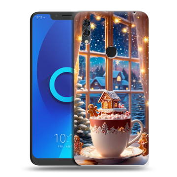 Силиконовый чехол на Alcatel 5V с принтом Новый год