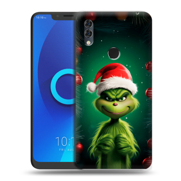 Силиконовый чехол на Alcatel 5V с принтом Гринч Новый год Рождество