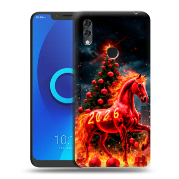Силиконовый чехол на Alcatel 5V с принтом Новый год