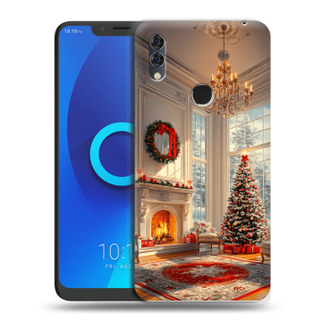 Силиконовый чехол на Alcatel 5V с принтом Новый год Силиконовый чехол на Alcatel 5V с принтом Новый год