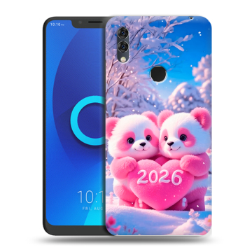 Силиконовый чехол на Alcatel 5V с принтом Новый год Силиконовый чехол на Alcatel 5V с принтом Новый год