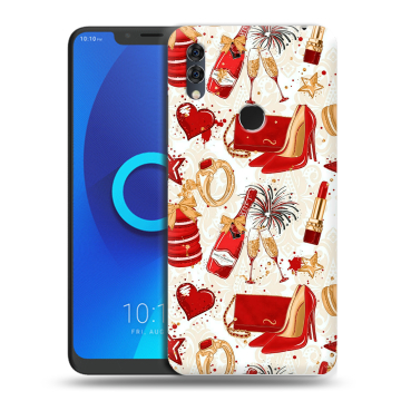 Силиконовый чехол на Alcatel 5V с принтом Новый год Силиконовый чехол на Alcatel 5V с принтом Новый год