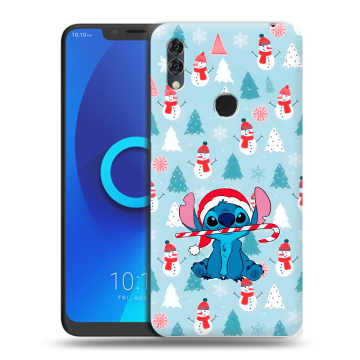 Силиконовый чехол на Alcatel 5V с принтом Стич Новый год Силиконовый чехол на Alcatel 5V с принтом Стич Новый год