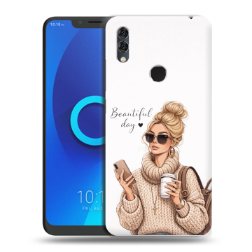 Силиконовый чехол на Alcatel 5V с принтом женский