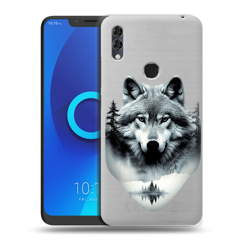 Силиконовый чехол на Alcatel 5V с принтом Волк в лесу Силиконовый чехол на Alcatel 5V с принтом Волк в лесу