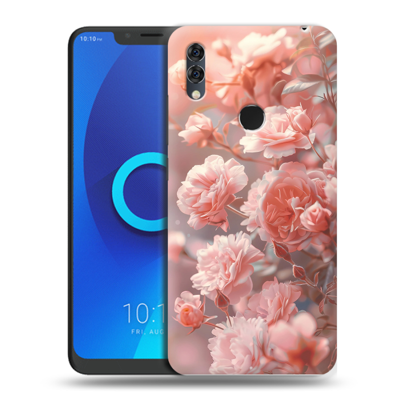 Силиконовый чехол на Alcatel 5V с принтом Розовые розы Силиконовый чехол на Alcatel 5V с принтом Розовые розы