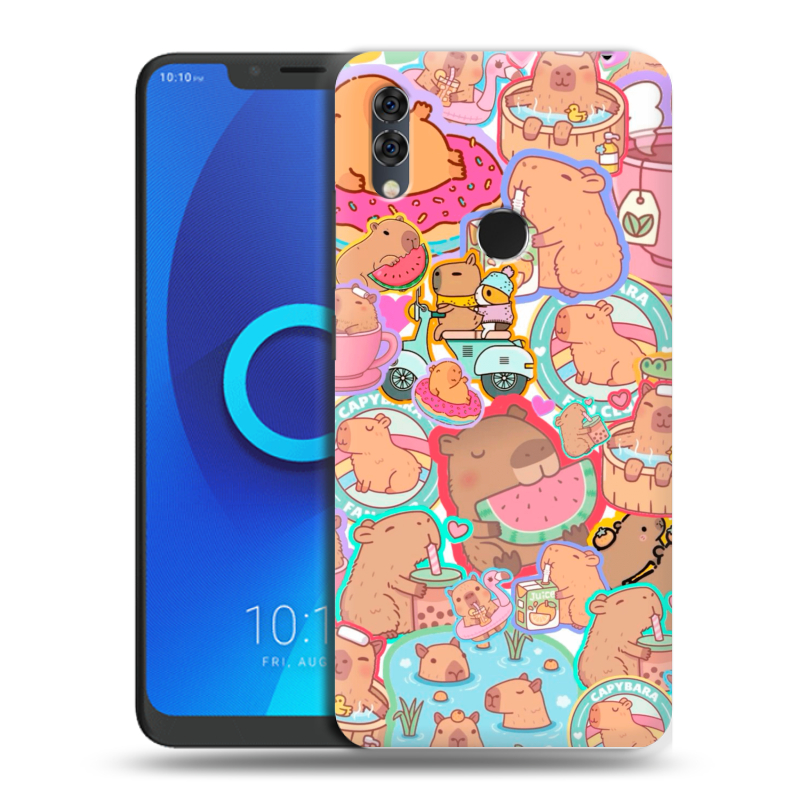 Силиконовый чехол на Alcatel 5V с принтом капибары Силиконовый чехол на Alcatel 5V с принтом капибары