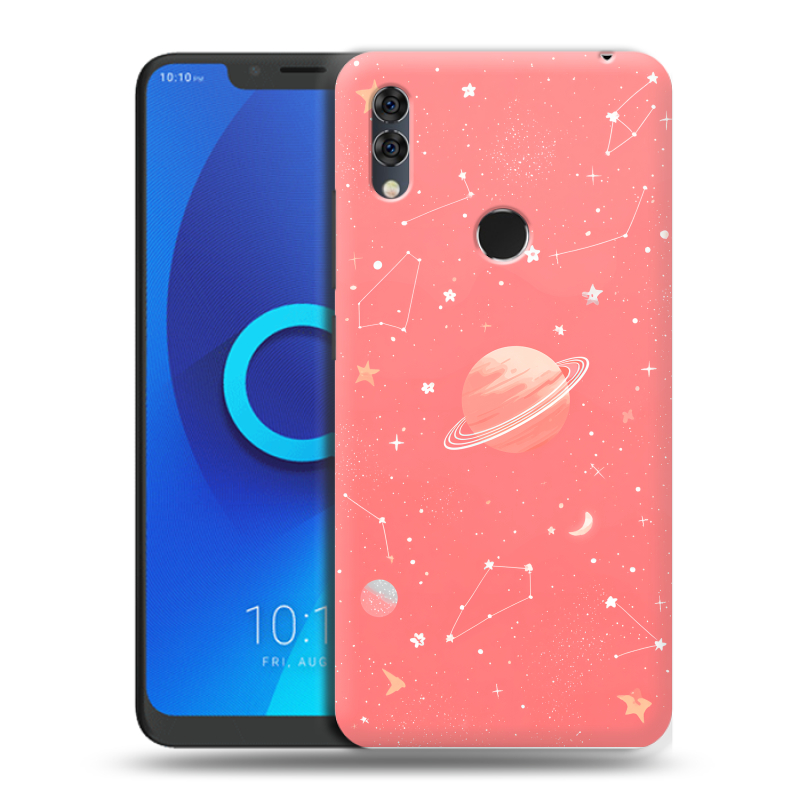 Силиконовый чехол на Alcatel 5V с принтом Розовый космос Силиконовый чехол на Alcatel 5V с принтом Розовый космос