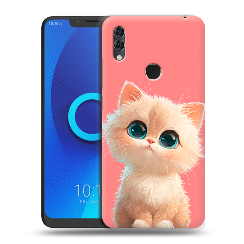 Силиконовый чехол на Alcatel 5V с принтом Розовый котенок Силиконовый чехол на Alcatel 5V с принтом Розовый котенок
