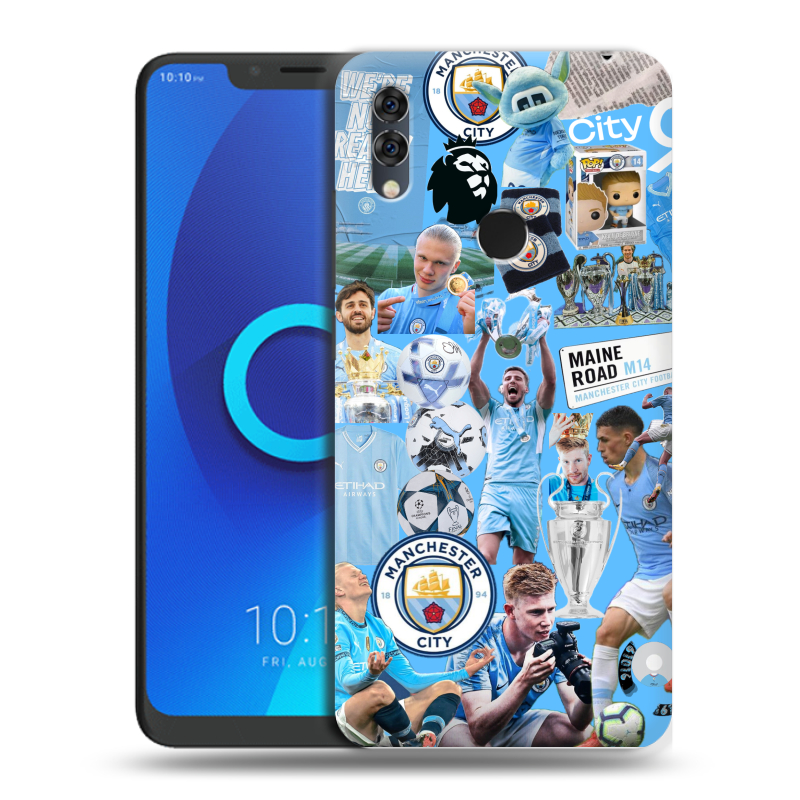 Силиконовый чехол на Alcatel 5V с принтом Man City Манчестер Сити Силиконовый чехол на Alcatel 5V с принтом Man City Манчестер Сити