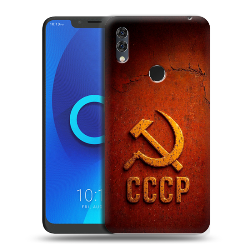 Силиконовый чехол на Alcatel 5V с принтом Флаг Герб СССР Силиконовый чехол на Alcatel 5V с принтом Флаг Герб СССР